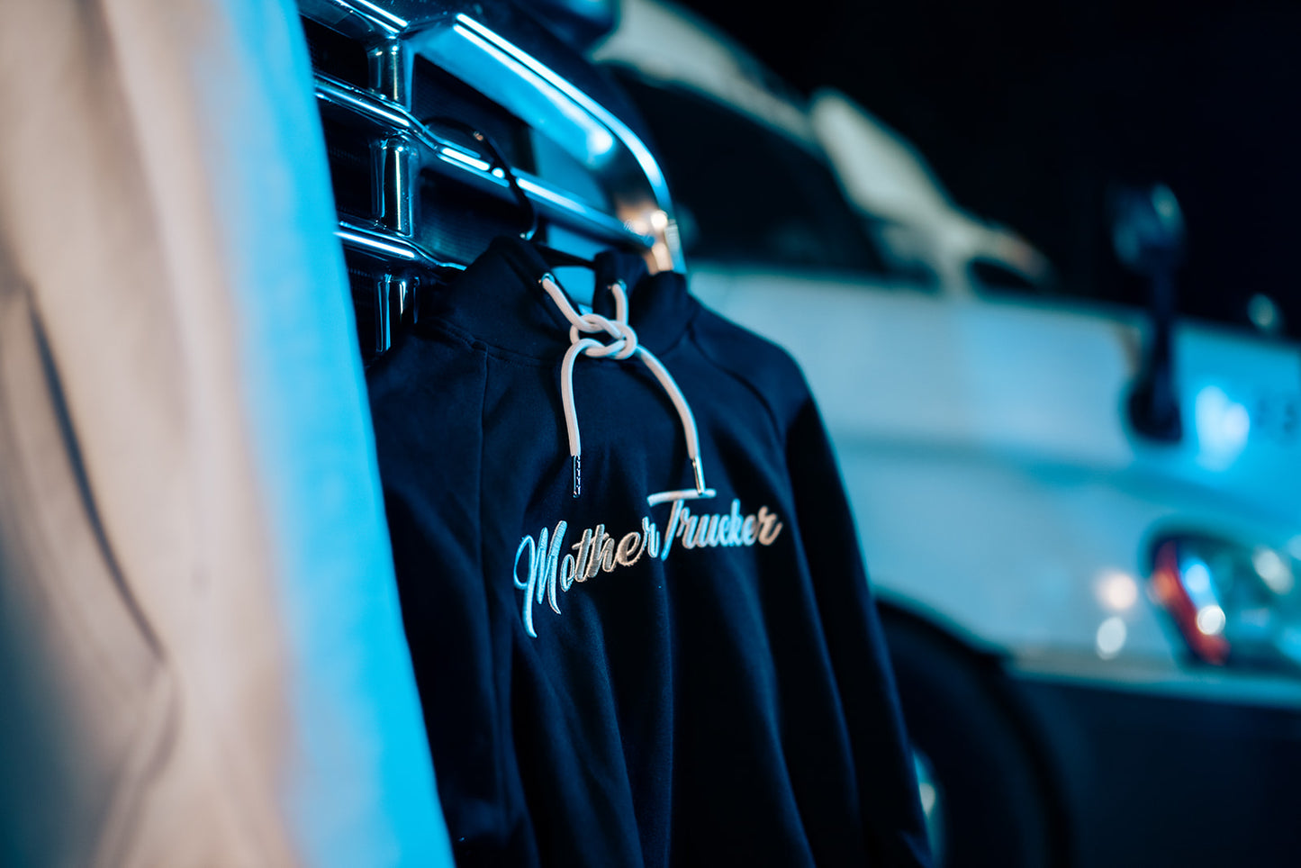 Mother Trucker Black/White Ladies Hoodie