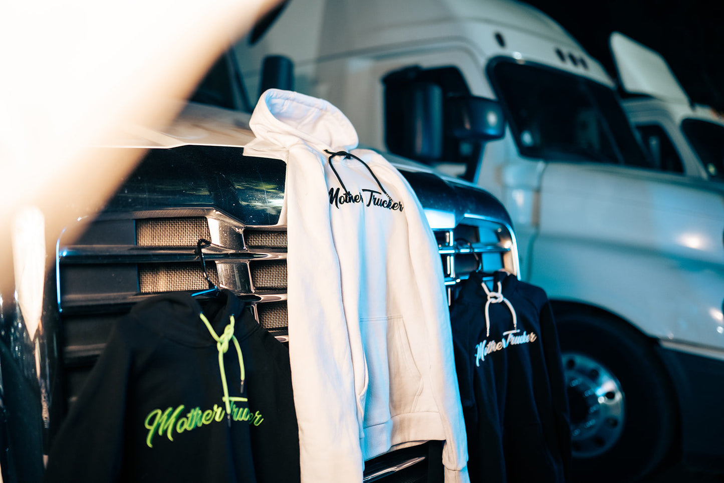 Mother Trucker White/Black Men's Hoodie