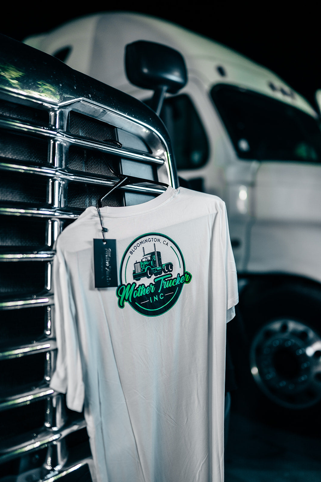 Men's Classic Mother Trucker White Bamboo T-Shirt