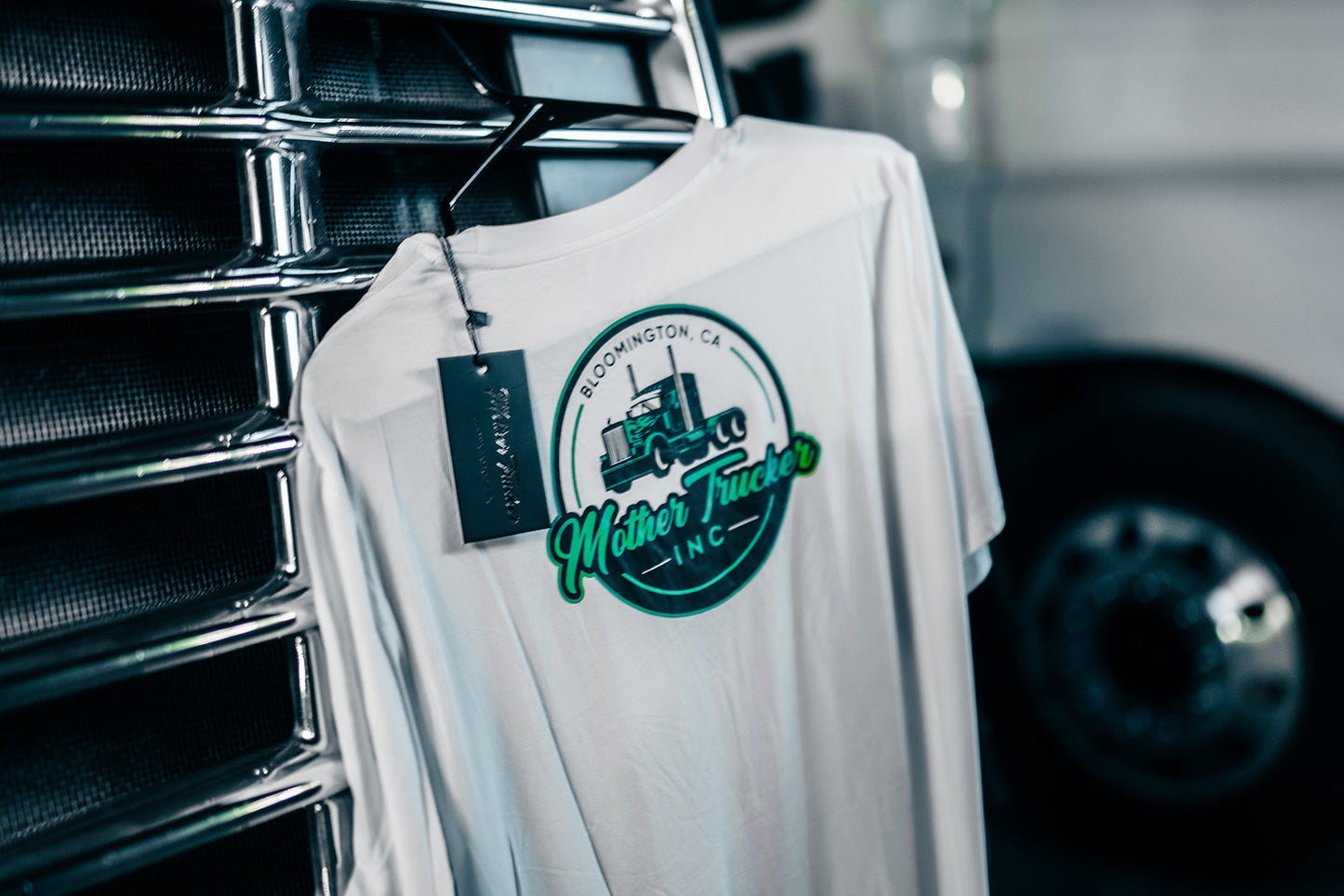 Men's Classic Mother Trucker White Bamboo T-Shirt
