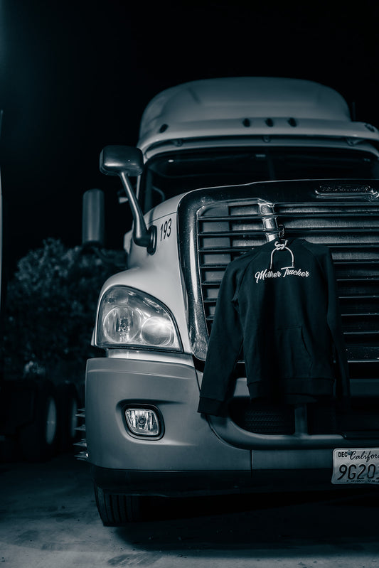 Mother Trucker Black/White Ladies Hoodie