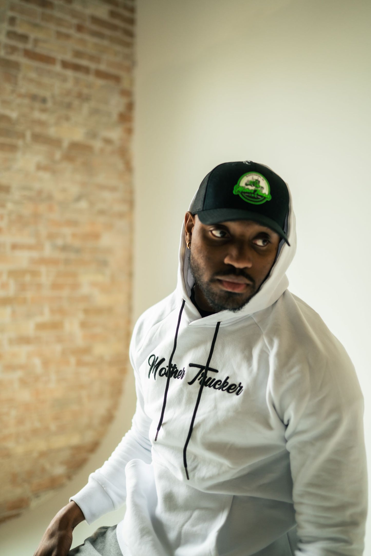 Mother Trucker White/Black Men's Hoodie