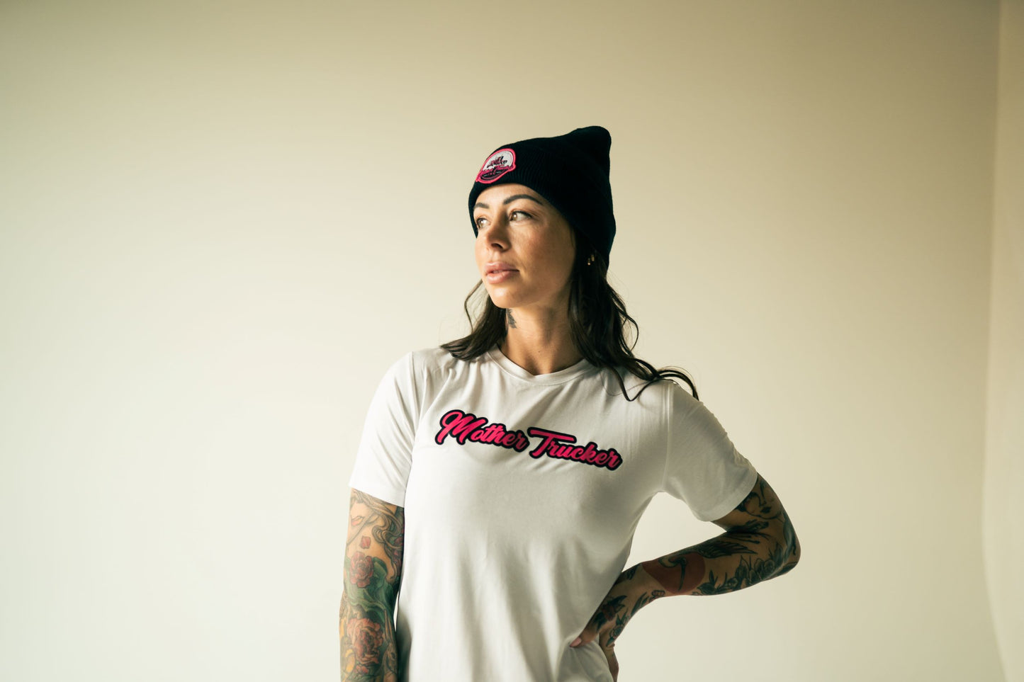 Women's Bamboo White Mother Trucker T-Shirts