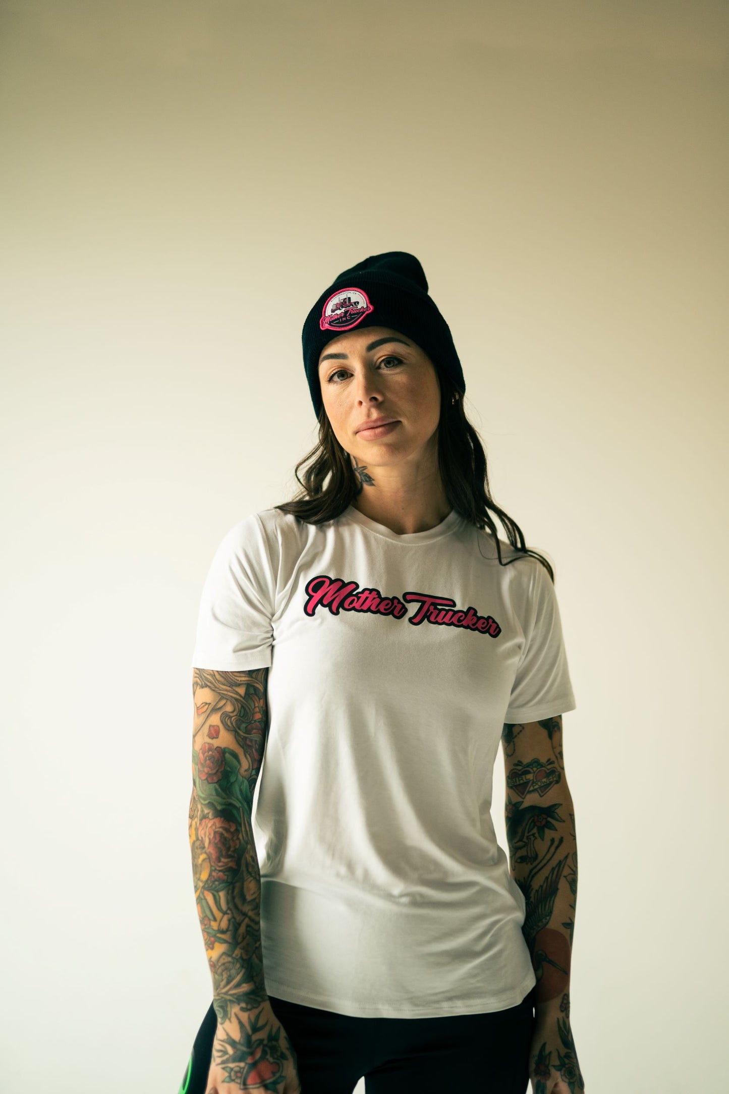 Women's Bamboo White Mother Trucker T-Shirts