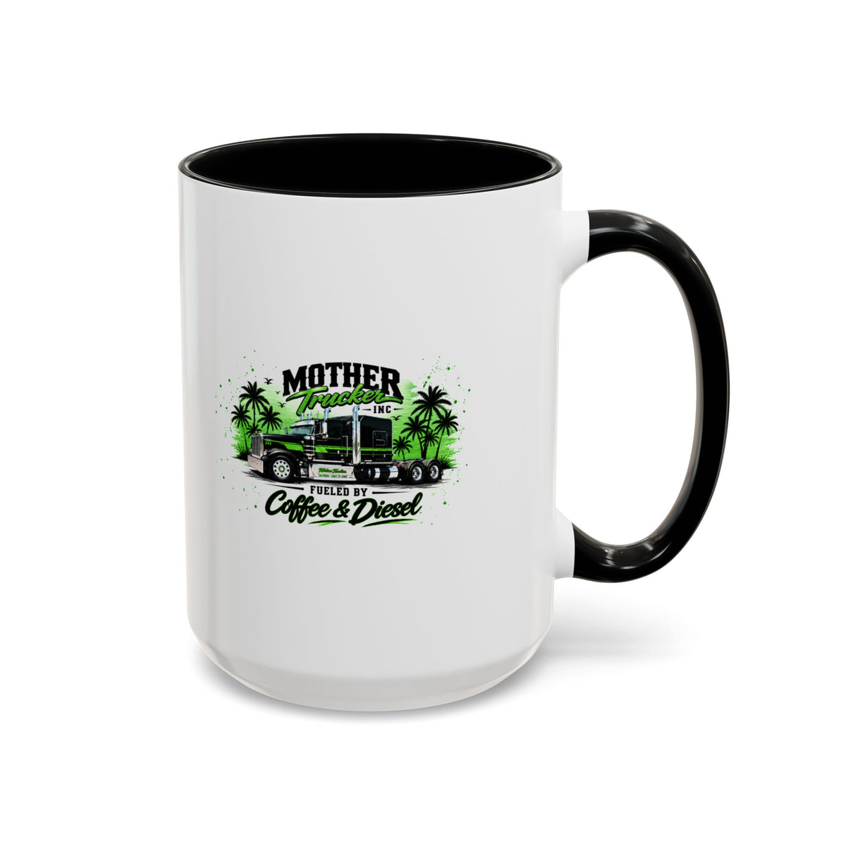 Mother Trucker Accent Coffee Mug — Green