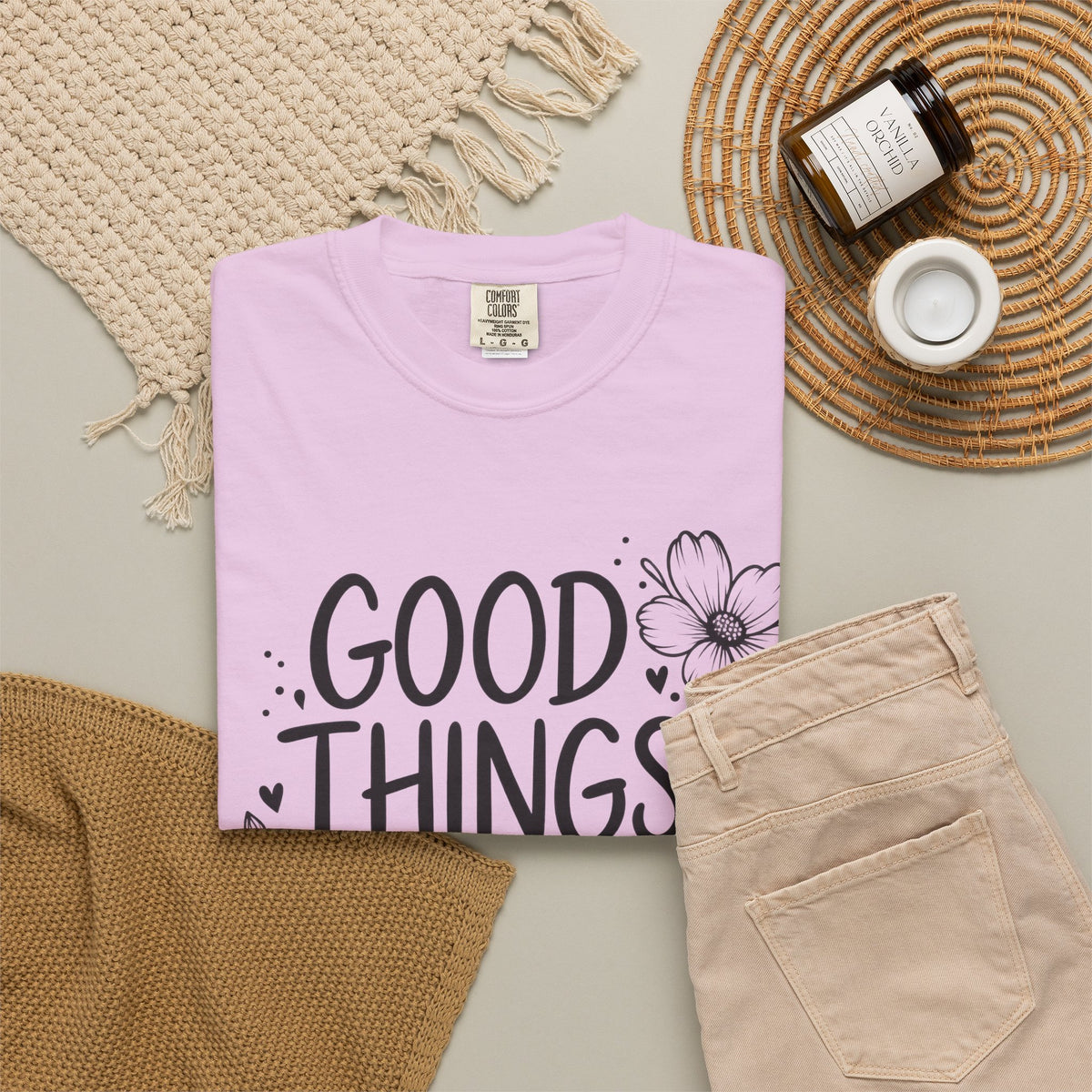 Good Things Take Time Floral Inspirational T-Shirt