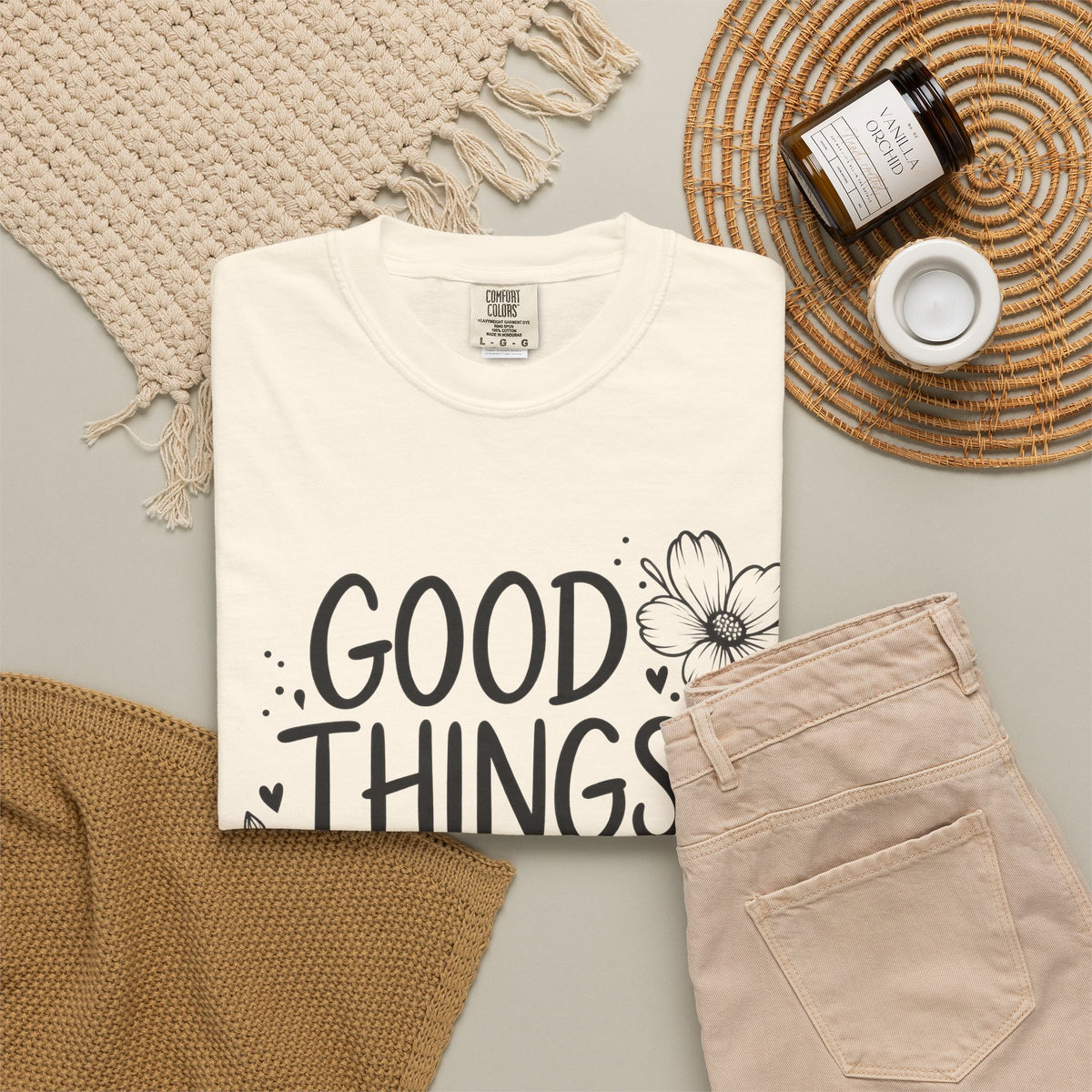 Good Things Take Time Floral Inspirational T-Shirt