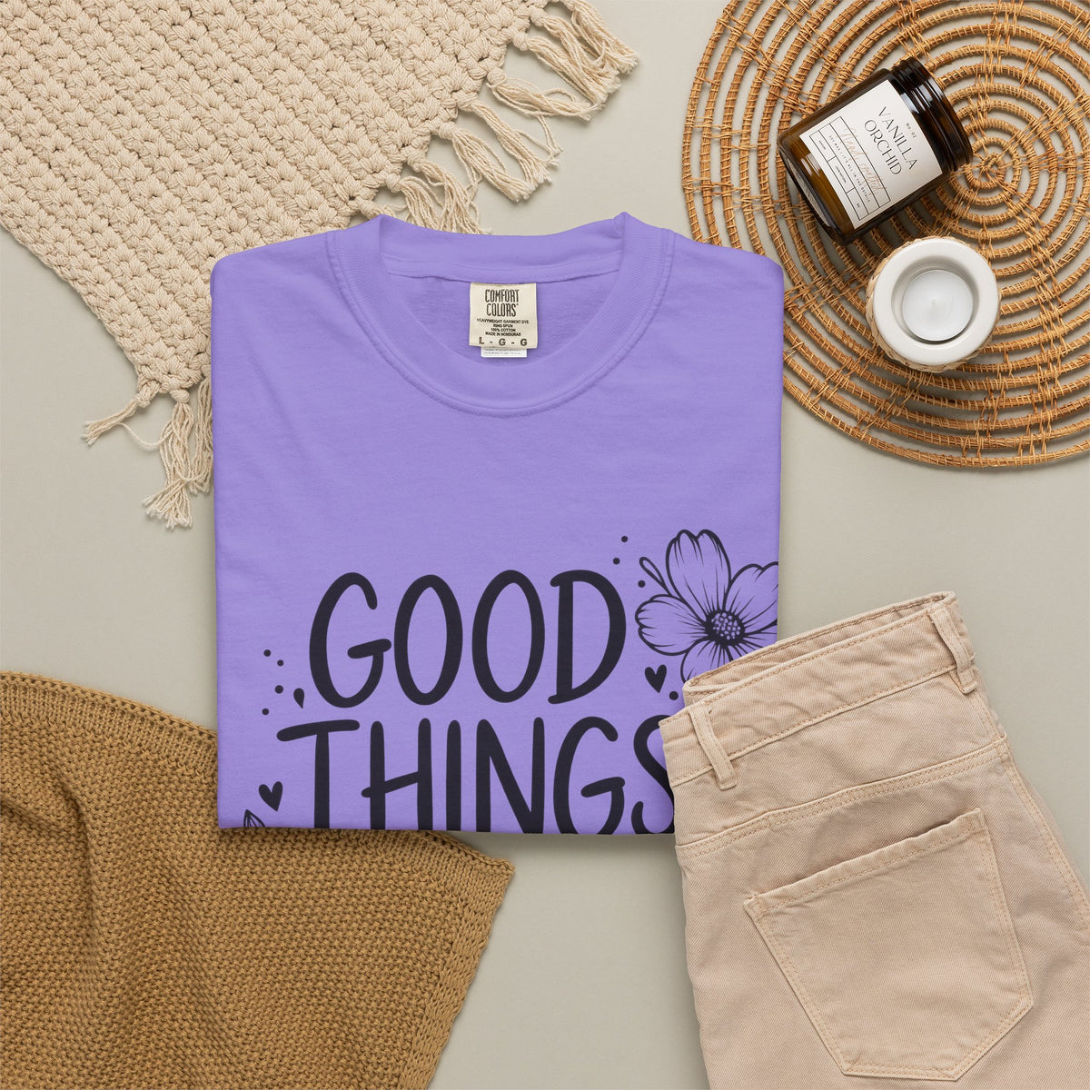 Good Things Take Time Floral Inspirational T-Shirt