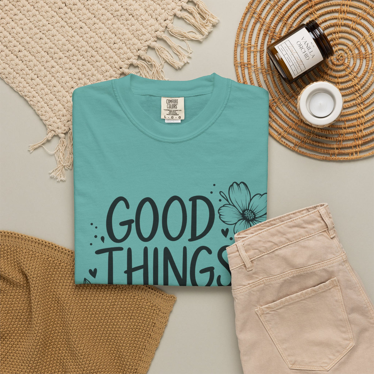 Good Things Take Time Floral Inspirational T-Shirt