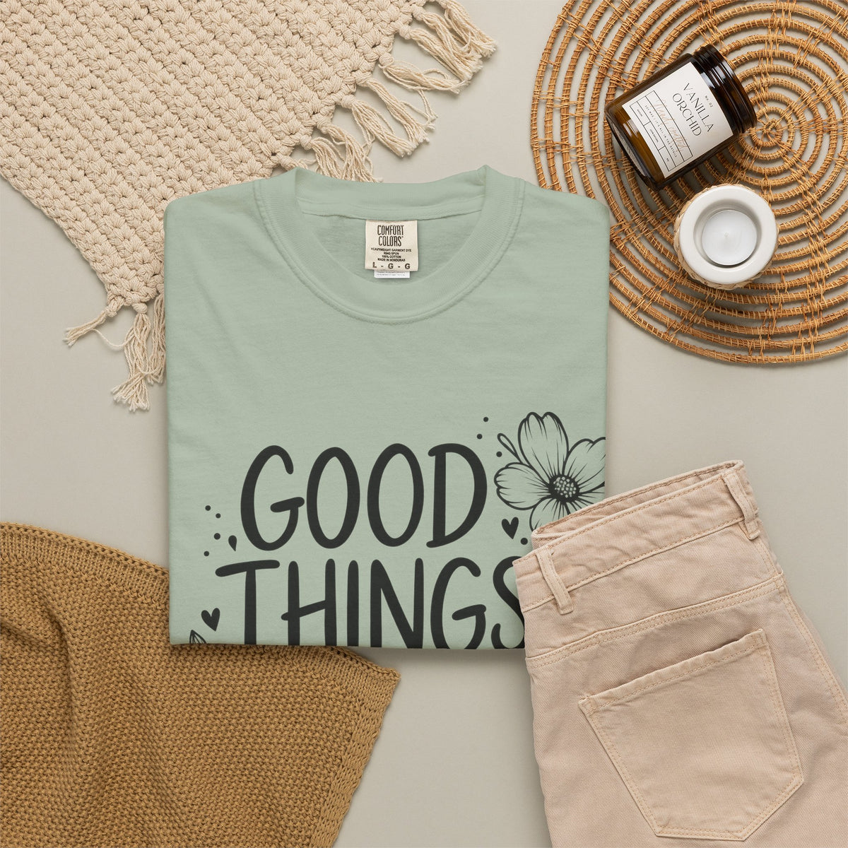 Good Things Take Time Floral Inspirational T-Shirt