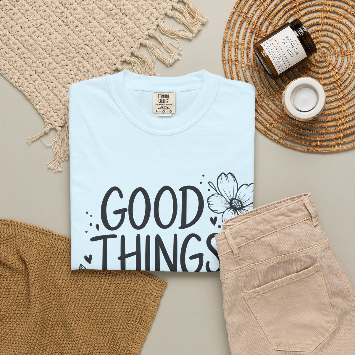 Good Things Take Time Floral Inspirational T-Shirt