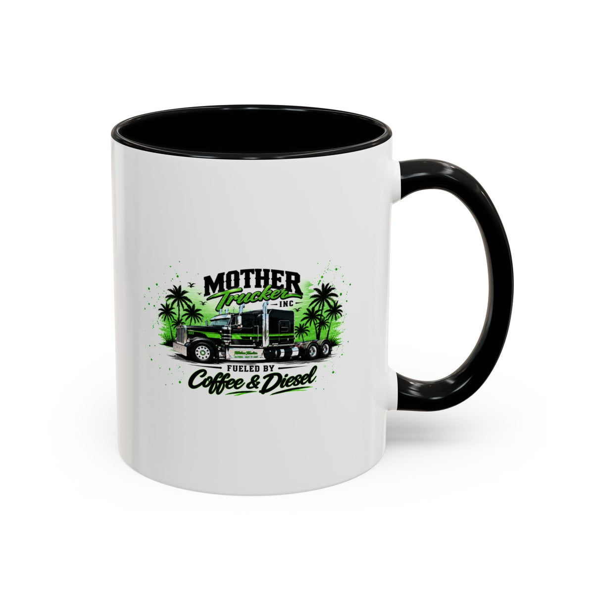 Mother Trucker Accent Coffee Mug — Green