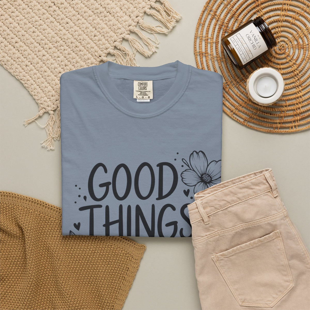 Good Things Take Time Floral Inspirational T-Shirt