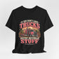 If You Don't Like Trucks Stop Buying Stuff T-Shirt, Funny Truck Driver Tee, Mother Trucker Semi Truck Shirt – Pink