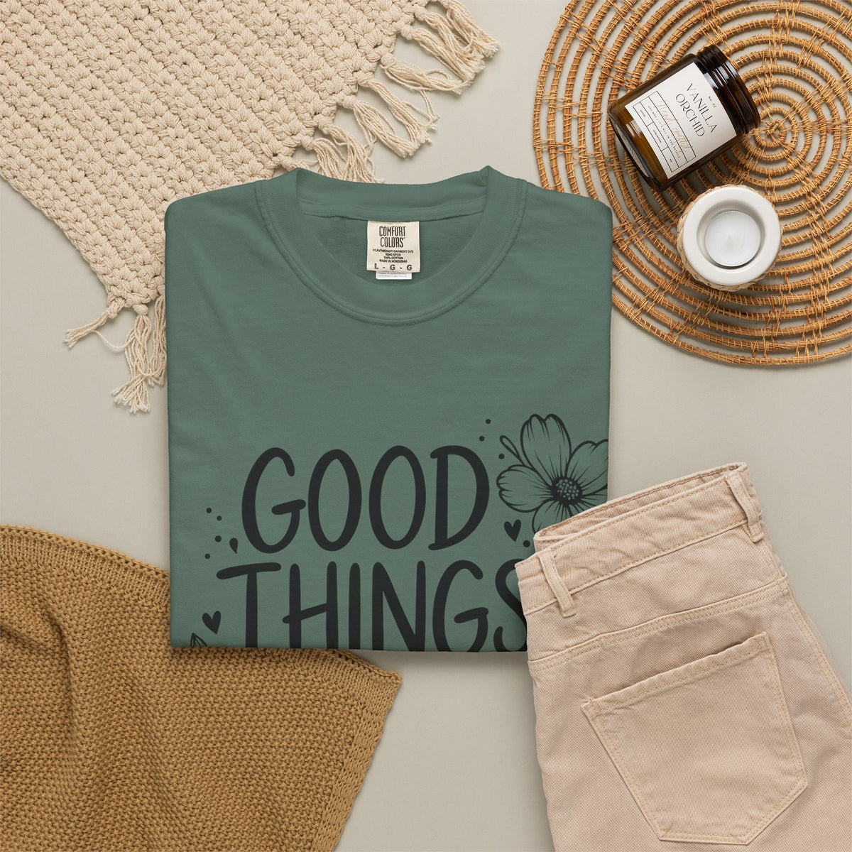 Good Things Take Time Floral Inspirational T-Shirt