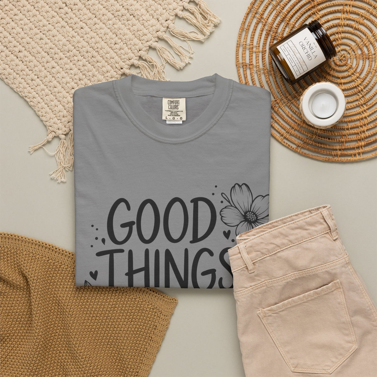 Good Things Take Time Floral Inspirational T-Shirt