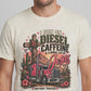 Man wearing the Diesel Caffeine Jesus tee