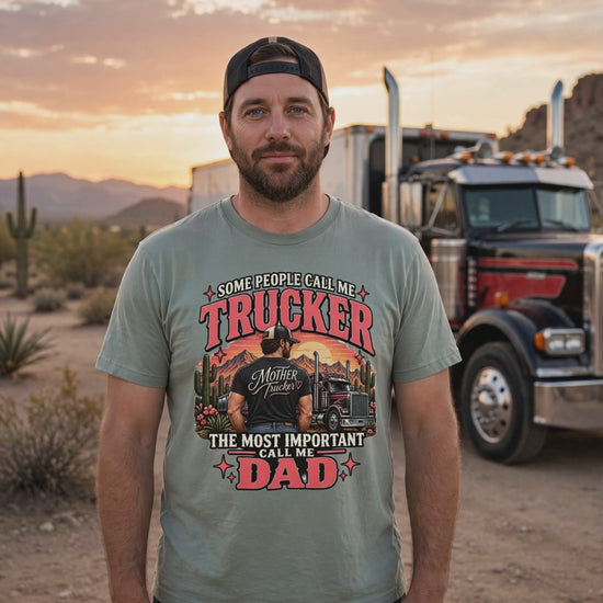 Man wearing the Call Me Dad tee