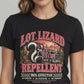Lot Lizard Repellent T-Shirt, Funny Truck Driver Shirt, Truck Stop Humor Tee, Mother Trucker Semi Tee – Pink