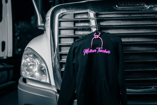 Mother Trucker Black & Pink Ladies Hoodie